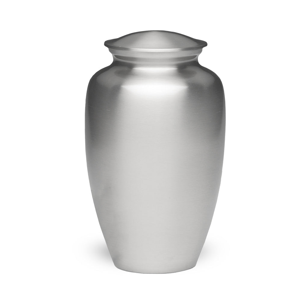 ADULT – Classic Alloy Urn AU-CLB - Brushed Silver Look