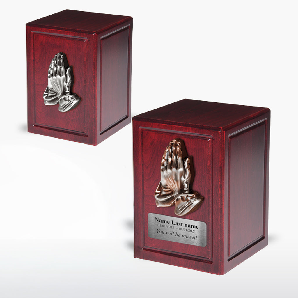 ADULT - Basswood Vertical Urn -AW04- Spiritual Accessories Dark Cherry