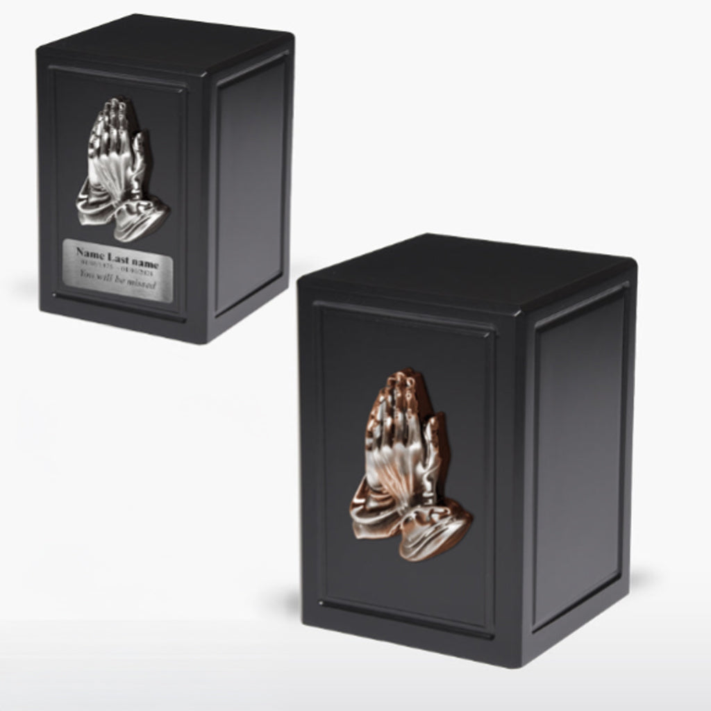 ADULT - Basswood Vertical Urn -AW04- Spiritual Accessories Black