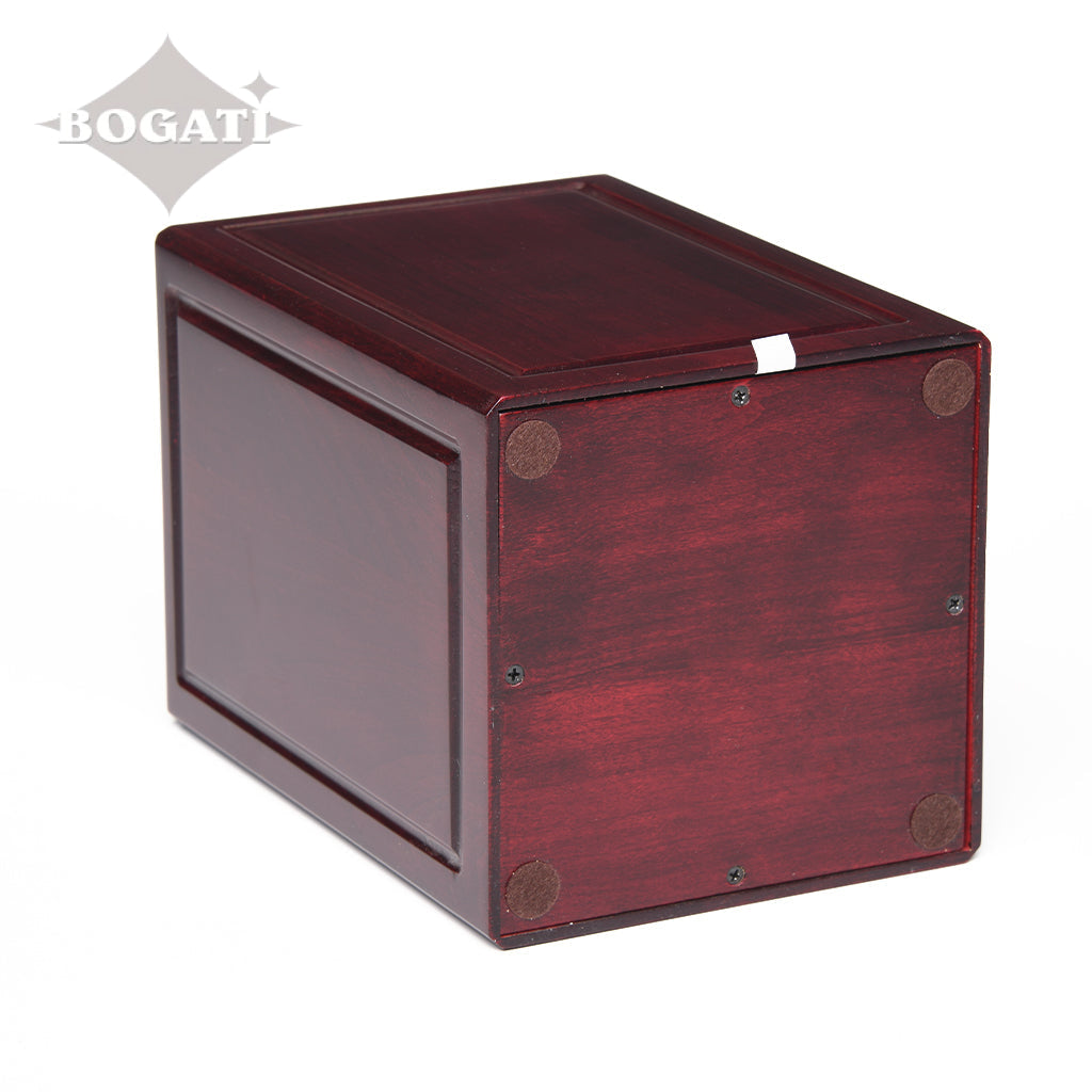 ADULT - Basswood Urn -AW04- Dark Cherry with Military Emblem and Optional Plate