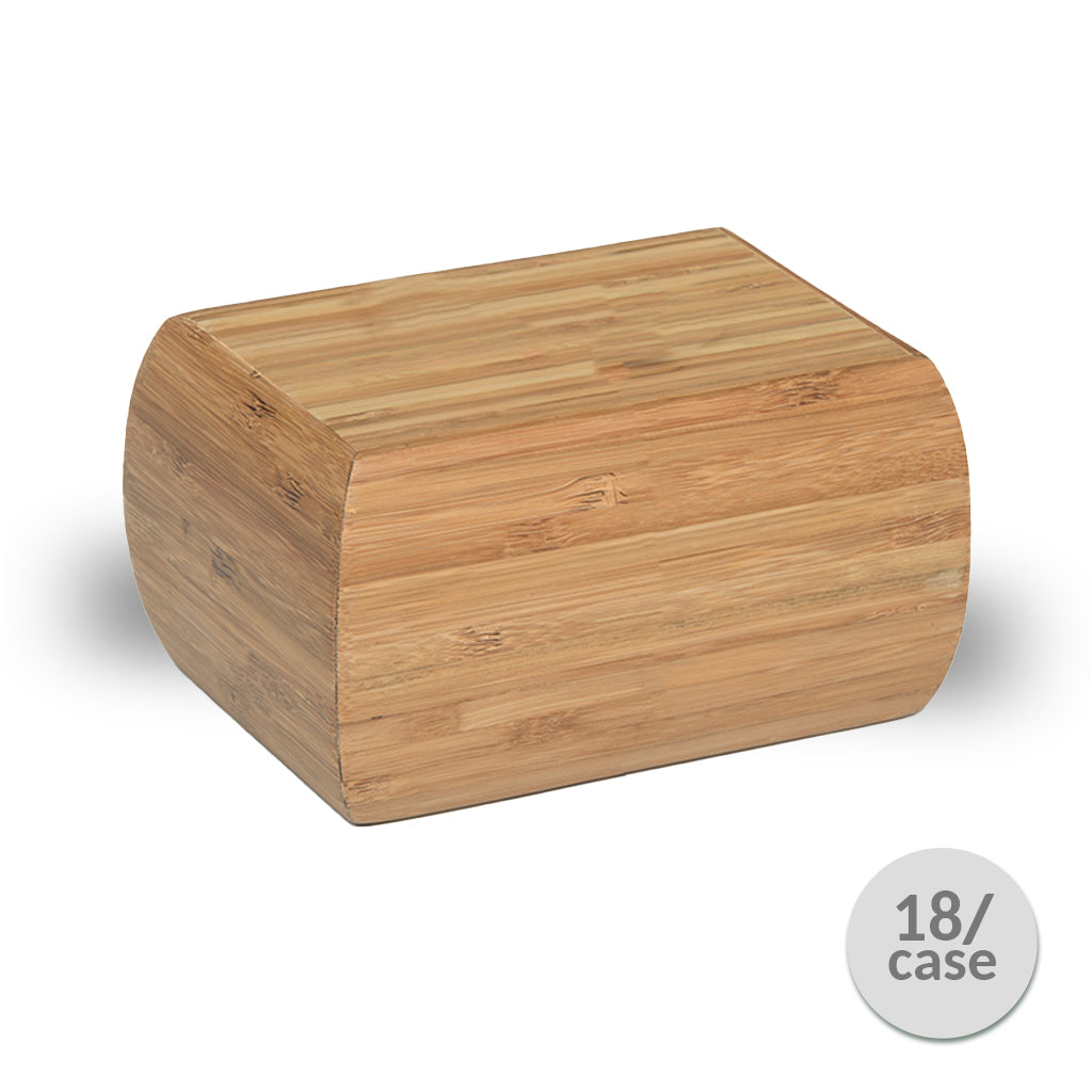 IMPERFECT SELECTION - MEDIUM - Eco-friendly Bamboo Urn - 1024 - Curved edges - Case of 18
