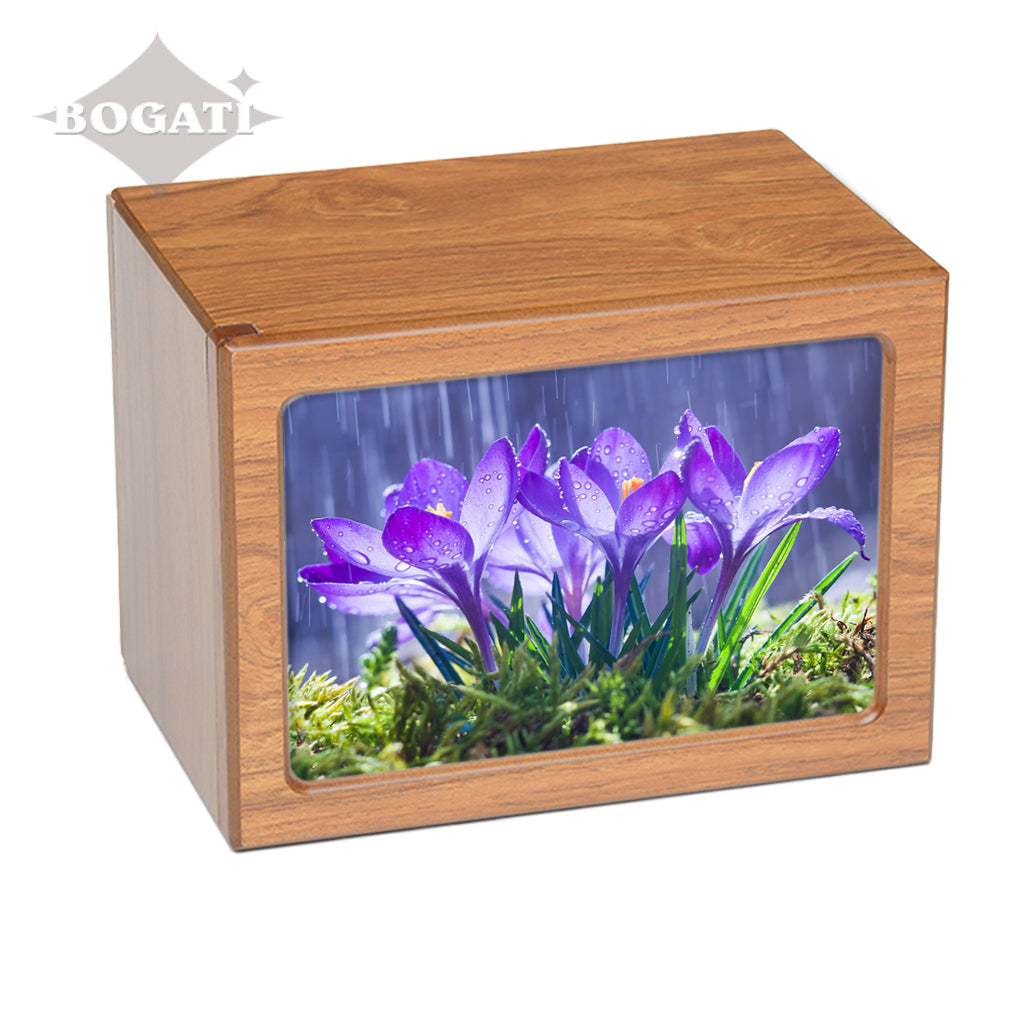 EXTRA LARGE Photo Frame urn PY06 - Purple Flowers