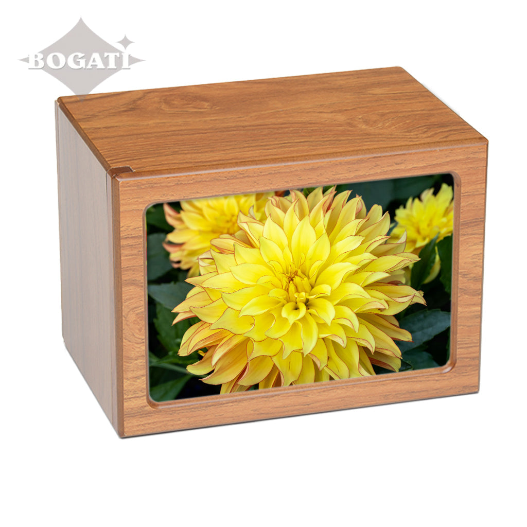 EXTRA LARGE Photo Frame urn -PY06- Yellow Flowers