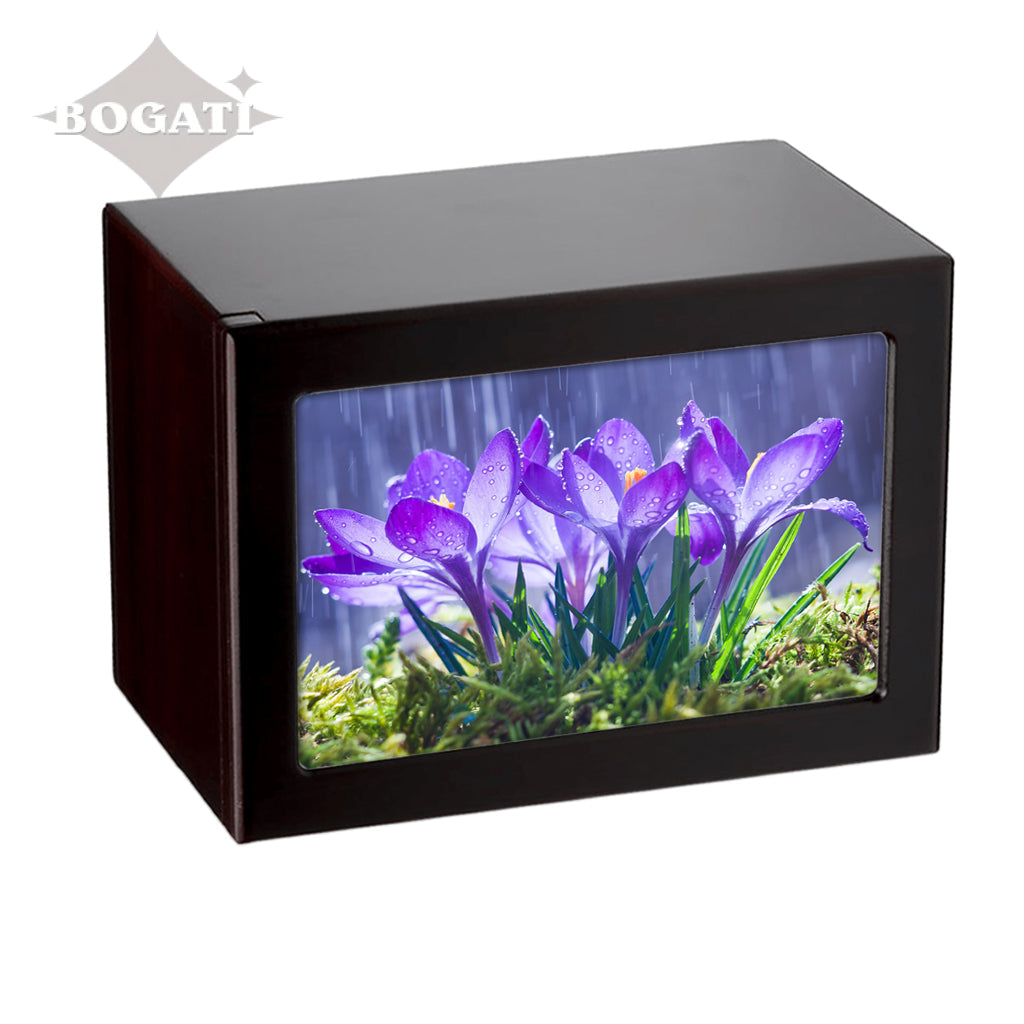 EXTRA LARGE Photo Frame urn PY06 - Purple Flowers