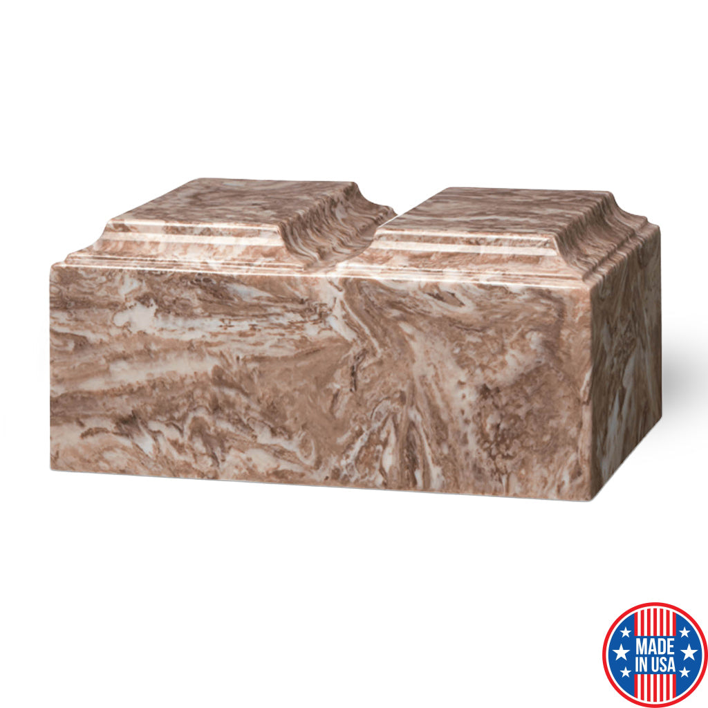 ADULT Cultured Marble Tuscany Double Companion Urn Cafe