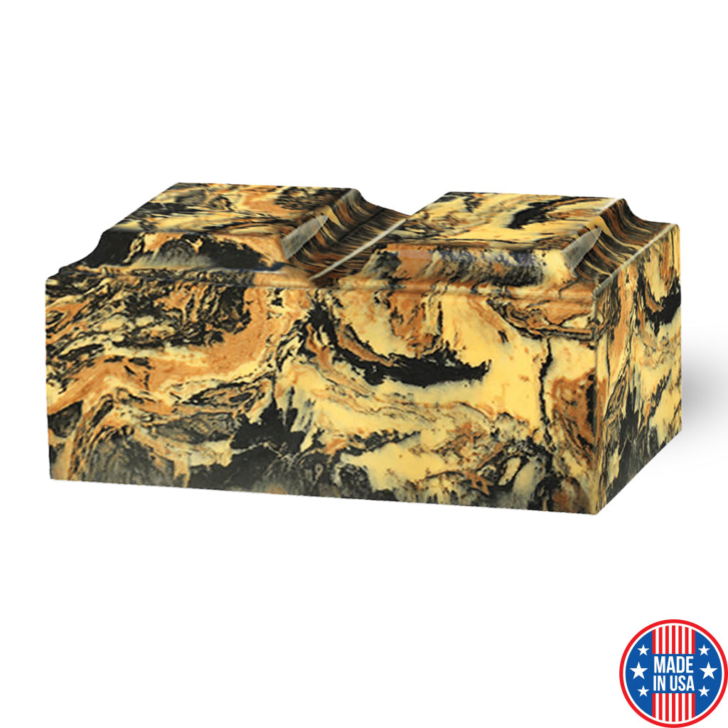 ADULT Cultured Marble Tuscany Double Companion Urn Antique Gold