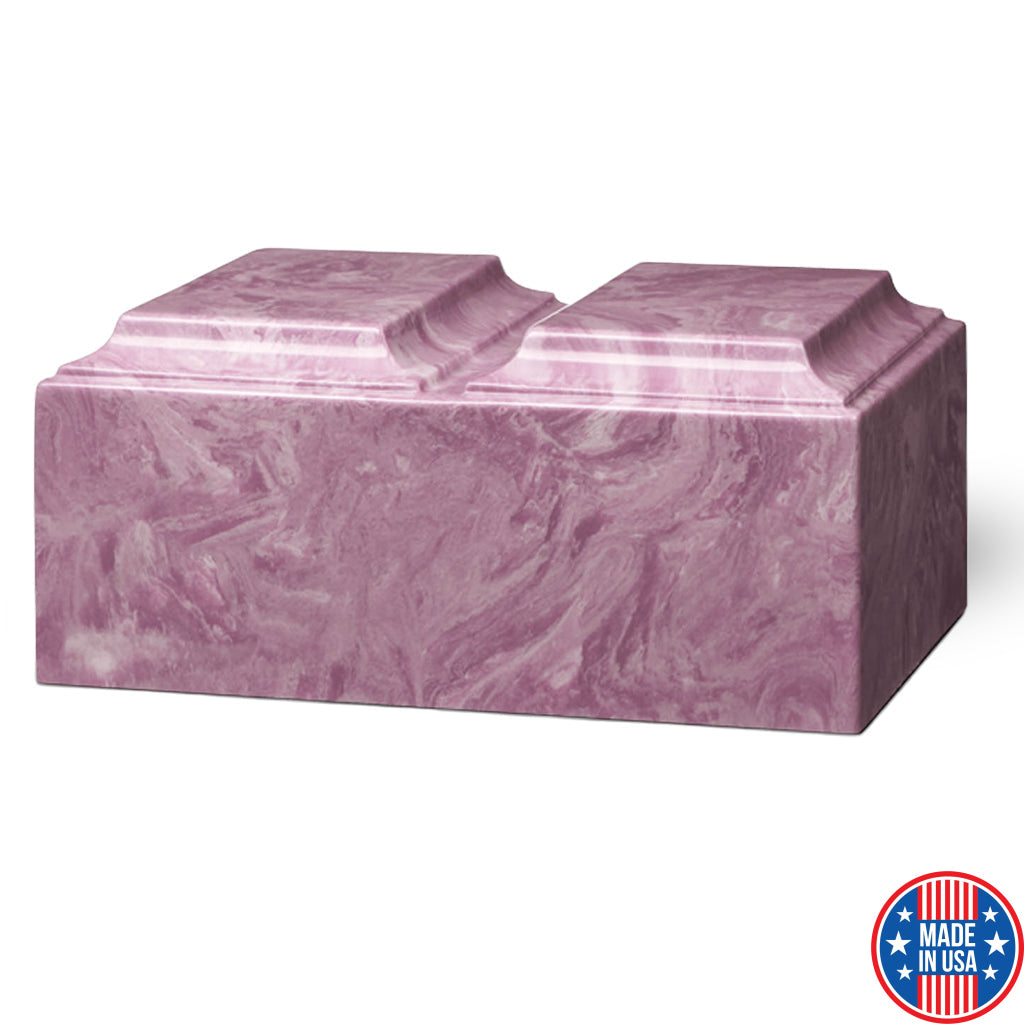ADULT Cultured Marble Tuscany Double Companion Urn Purple