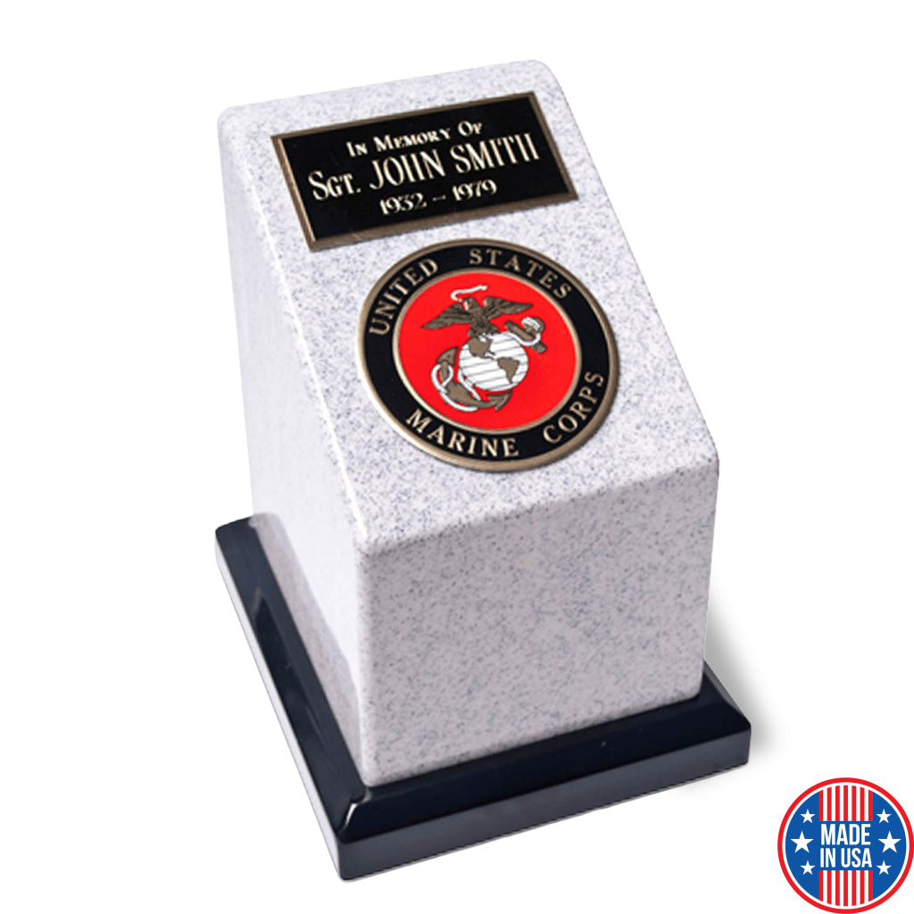Military Service Cultured Marble Urn-Adult-Gray Mist