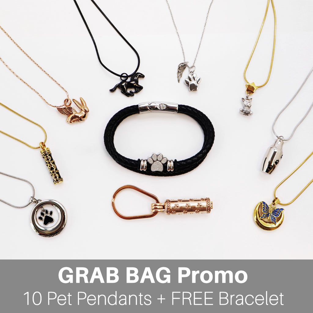 GRAB BAG - One-Time Treasures - 10 Pet Memorial Jewelry + 1 FREE Bracelet