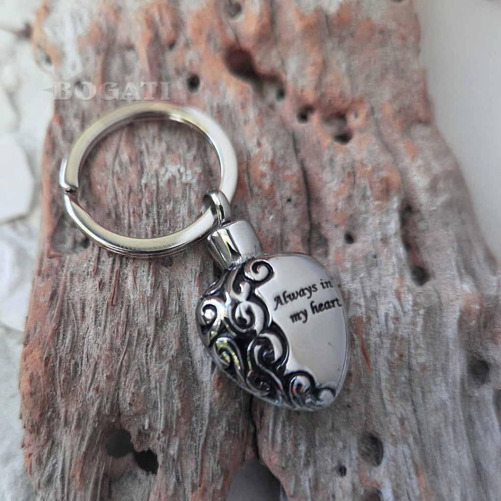 J-006 - “Always In My Heart” - Silver-tone - Keychain