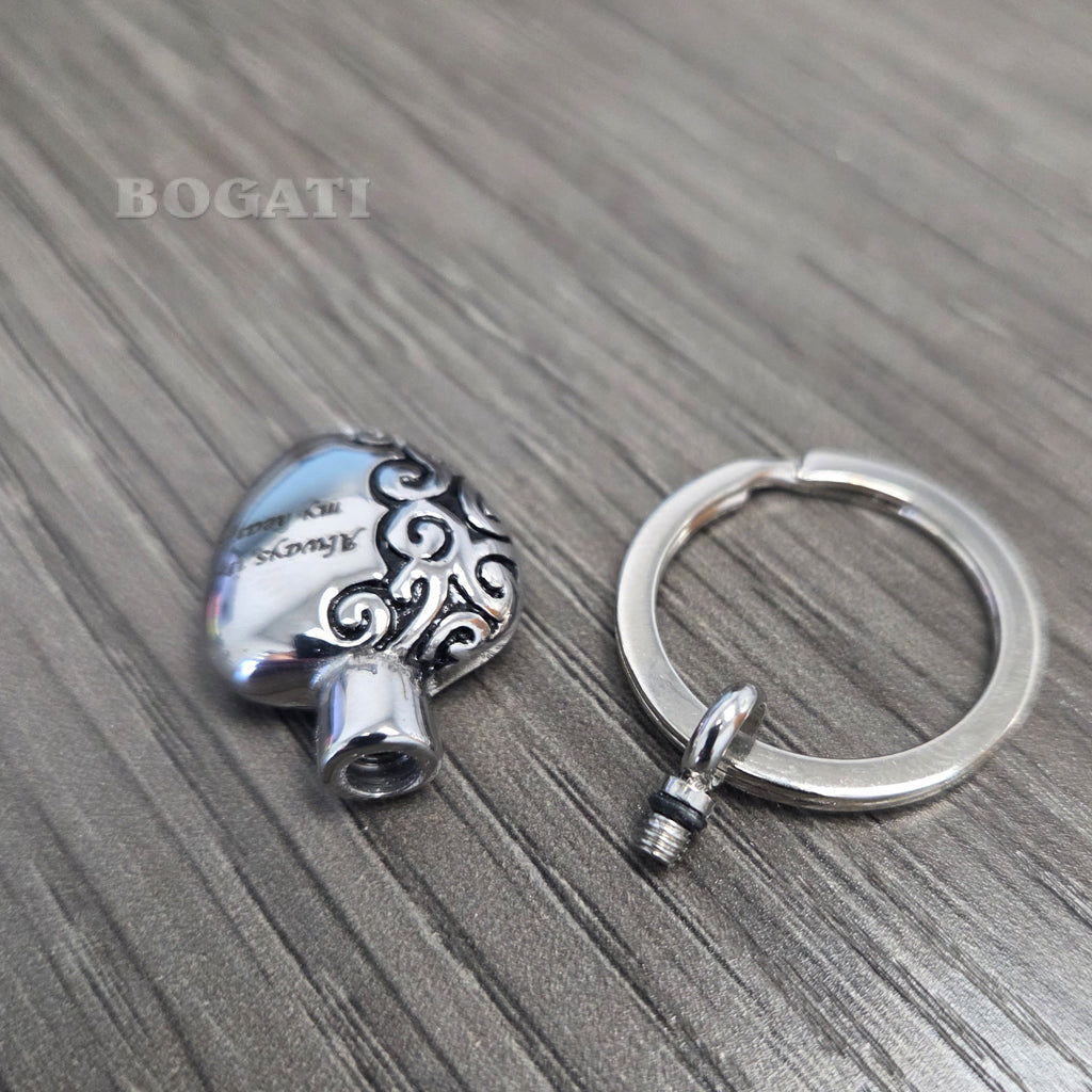 J-006 - “Always In My Heart” - Silver-tone - Keychain