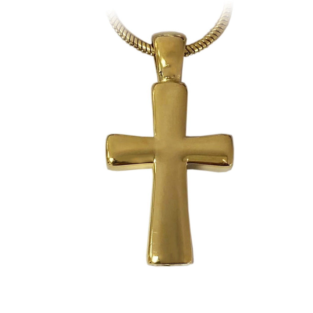 J 043 Cross Pendant with Chain Gold