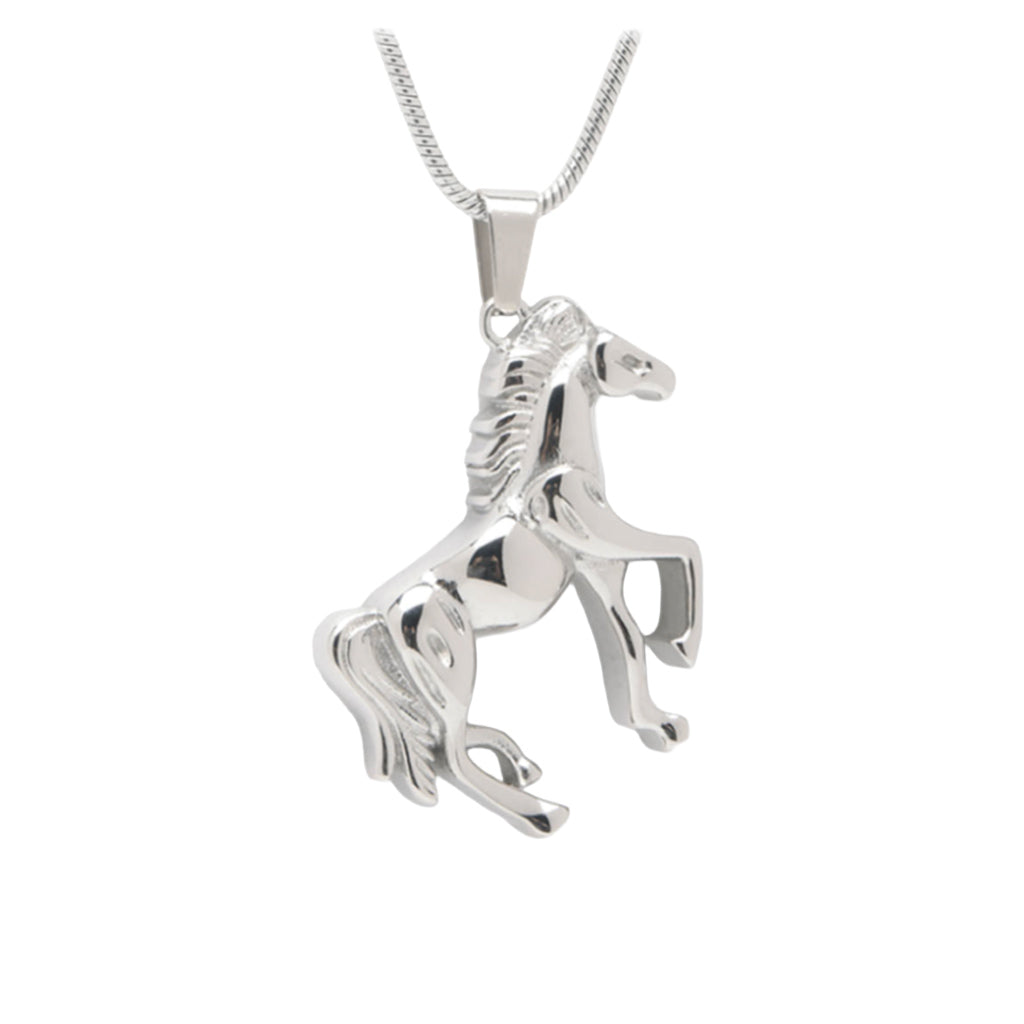 J-1512 Prancing Horse - Pendant with Chain Silver