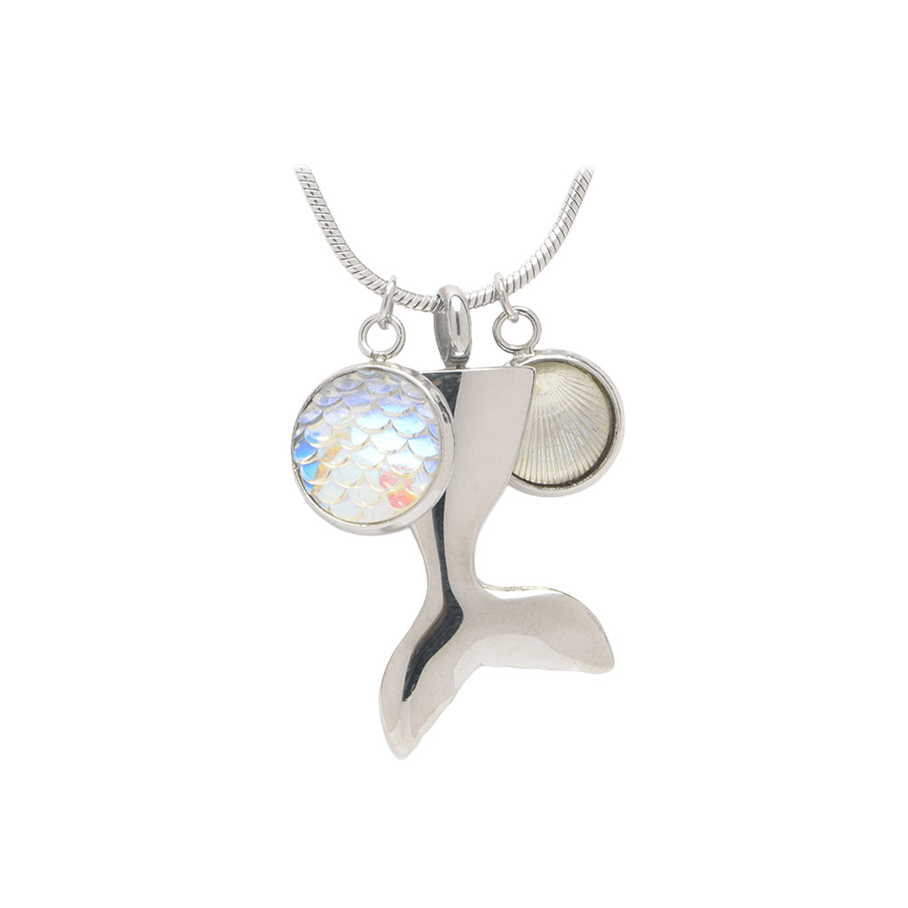 CLEARANCE - J-165 Mermaid Tail with charms - Pendant with Chain