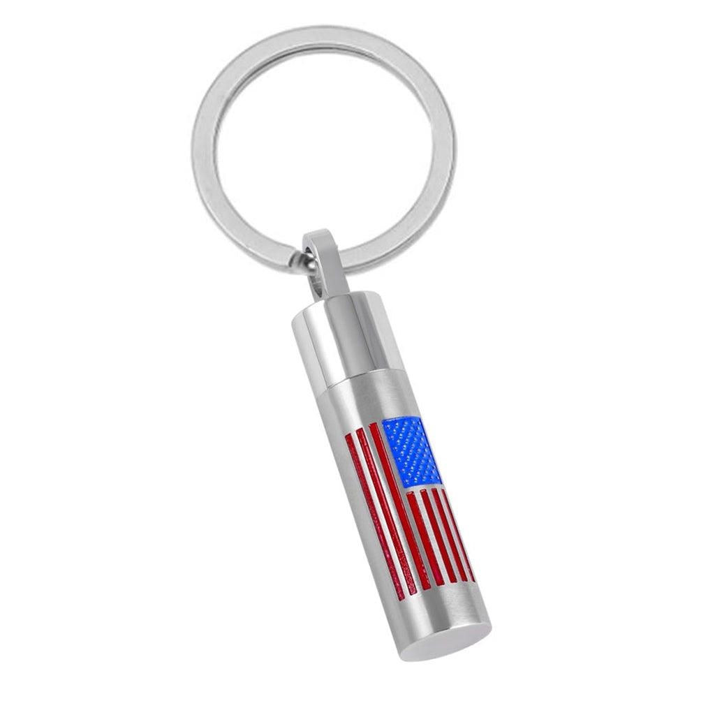 J-1776 - Usa Flag Cylinder Keychain