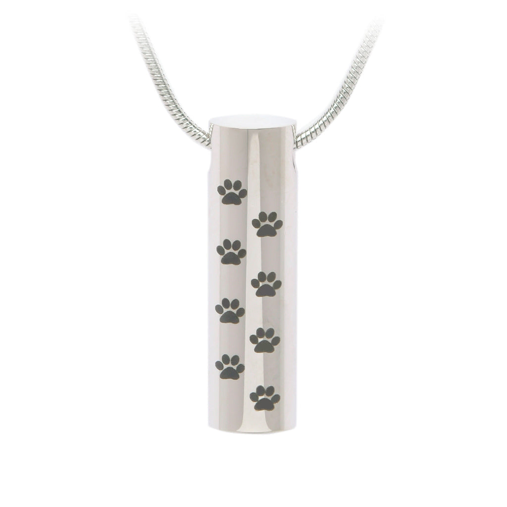 J-222 - Paw cylinder - Pendant with Chain Silver