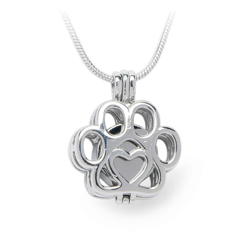 J-260 - Paw Locket Pendant With Chain Silver