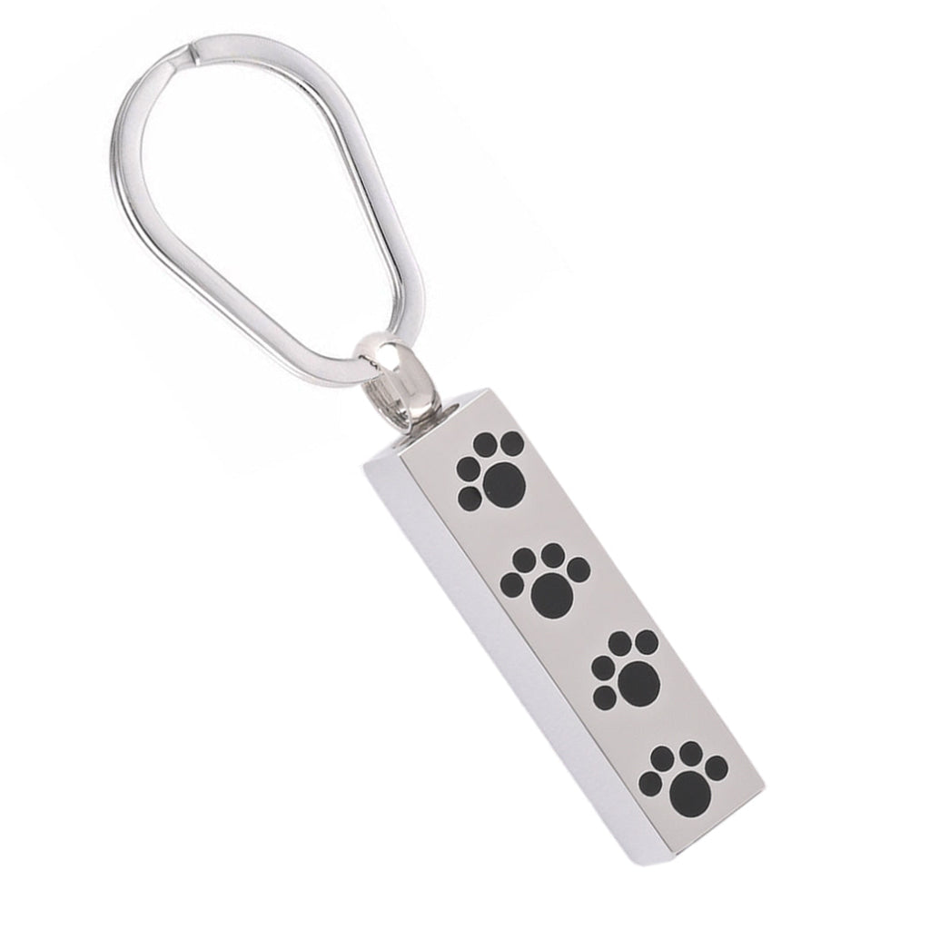 J 600 Bar with Four Paw Prints Keychain