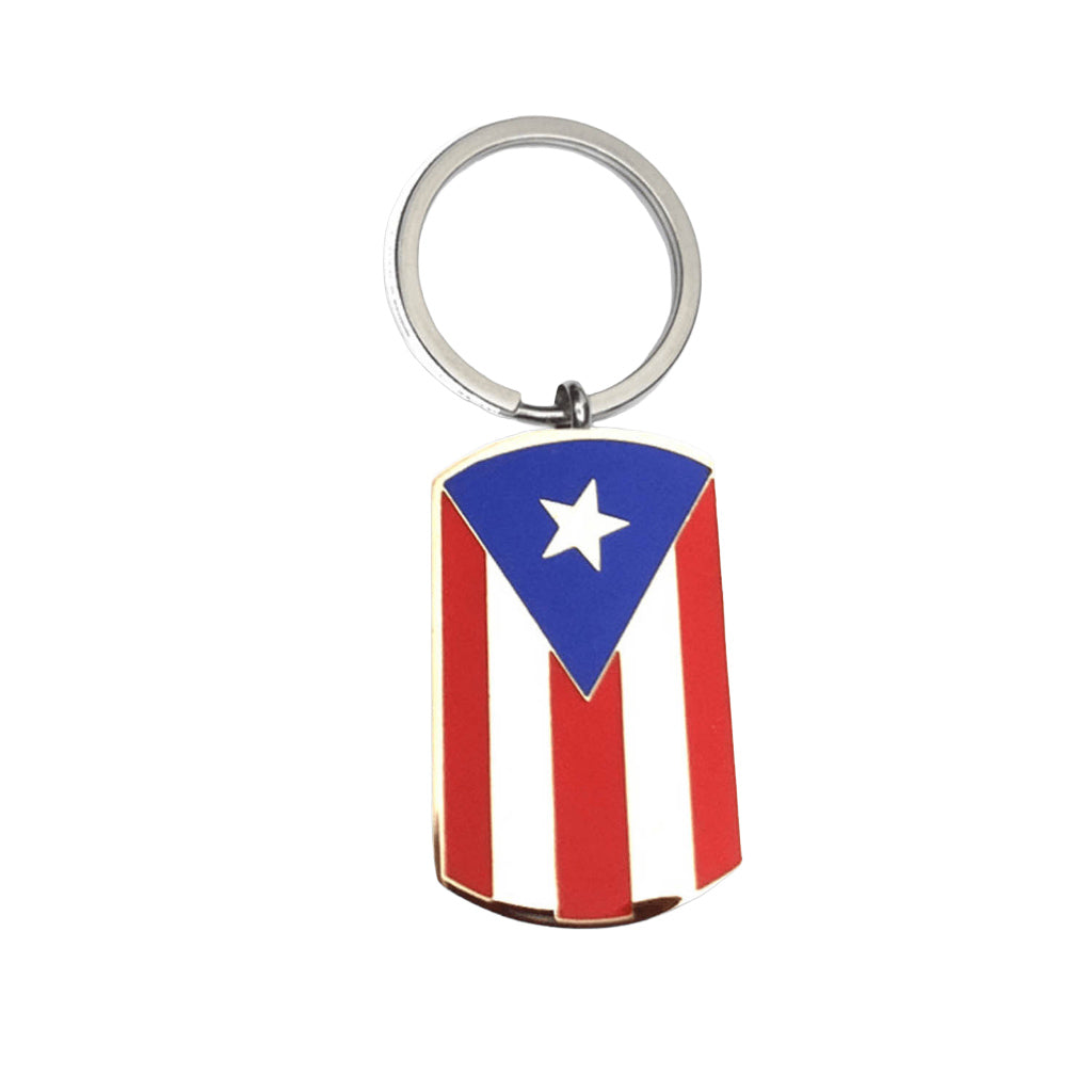 J-671 Puerto Rican Flag Tag - Keychain