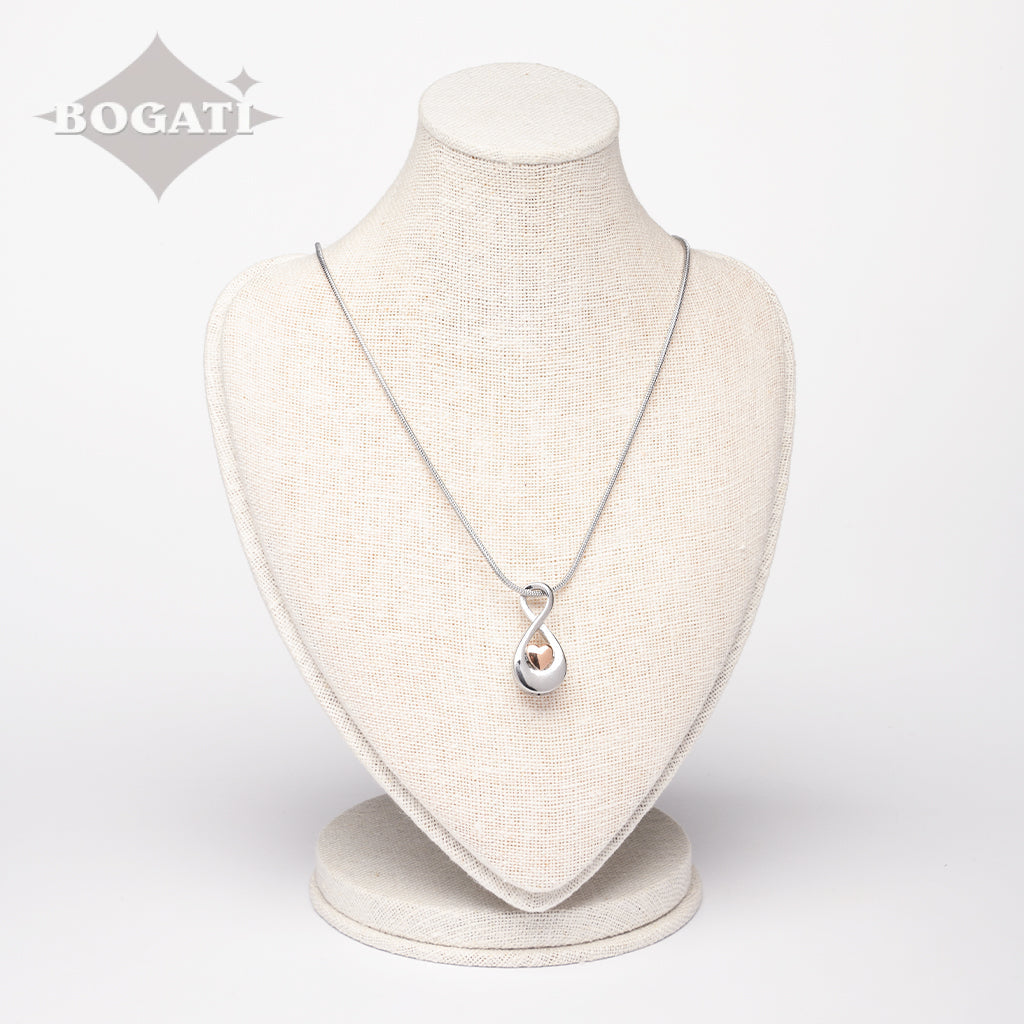 J-997 - Infinity Symbol with rose gold Heart