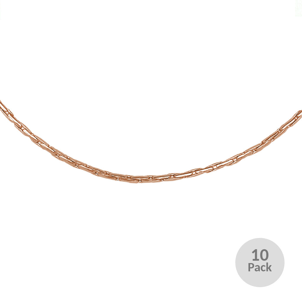 Long Box Chain - 1.2 mm x 22’’ Length -Pack of 10 Rose Gold
