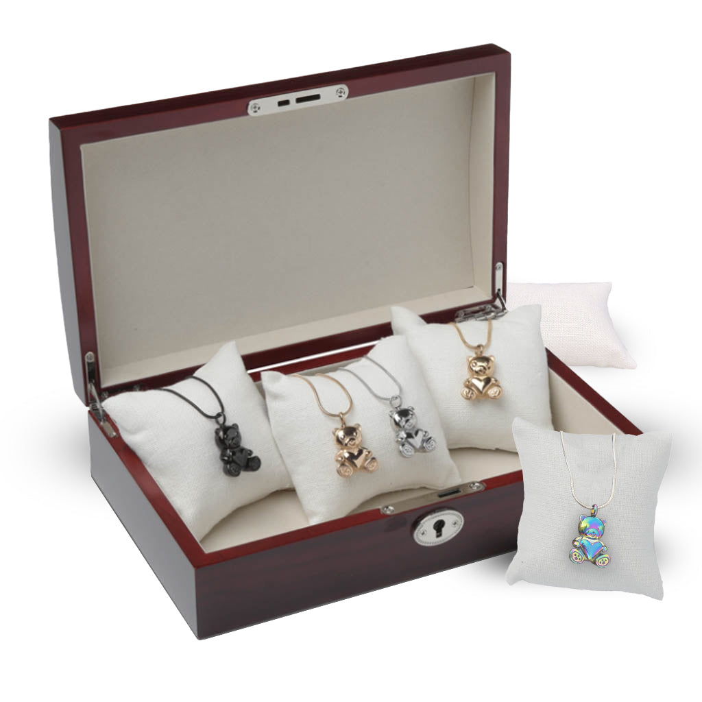 Jewelry Package: Teddy Bears - Pendants With Chains Pillows & Free Box