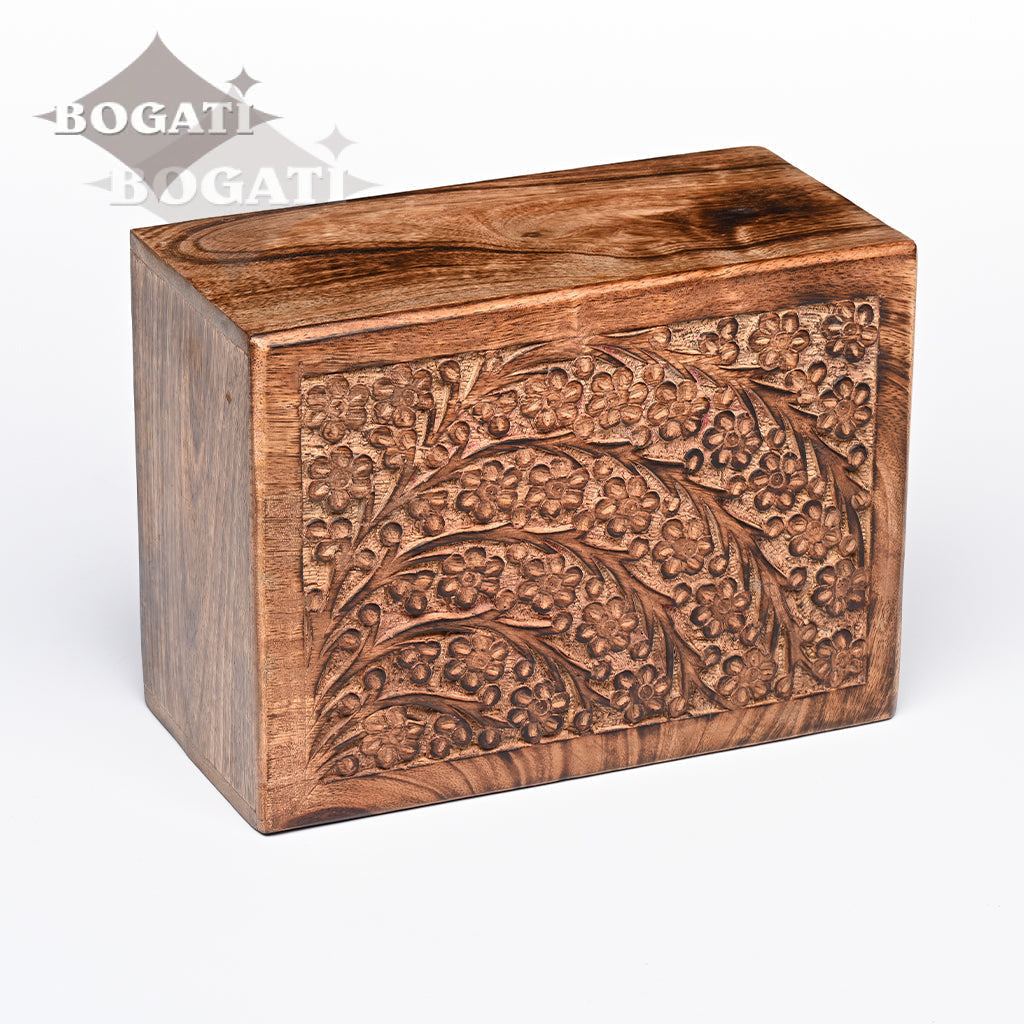 LARGE Mango wood Urn -2820 - Tree of Life