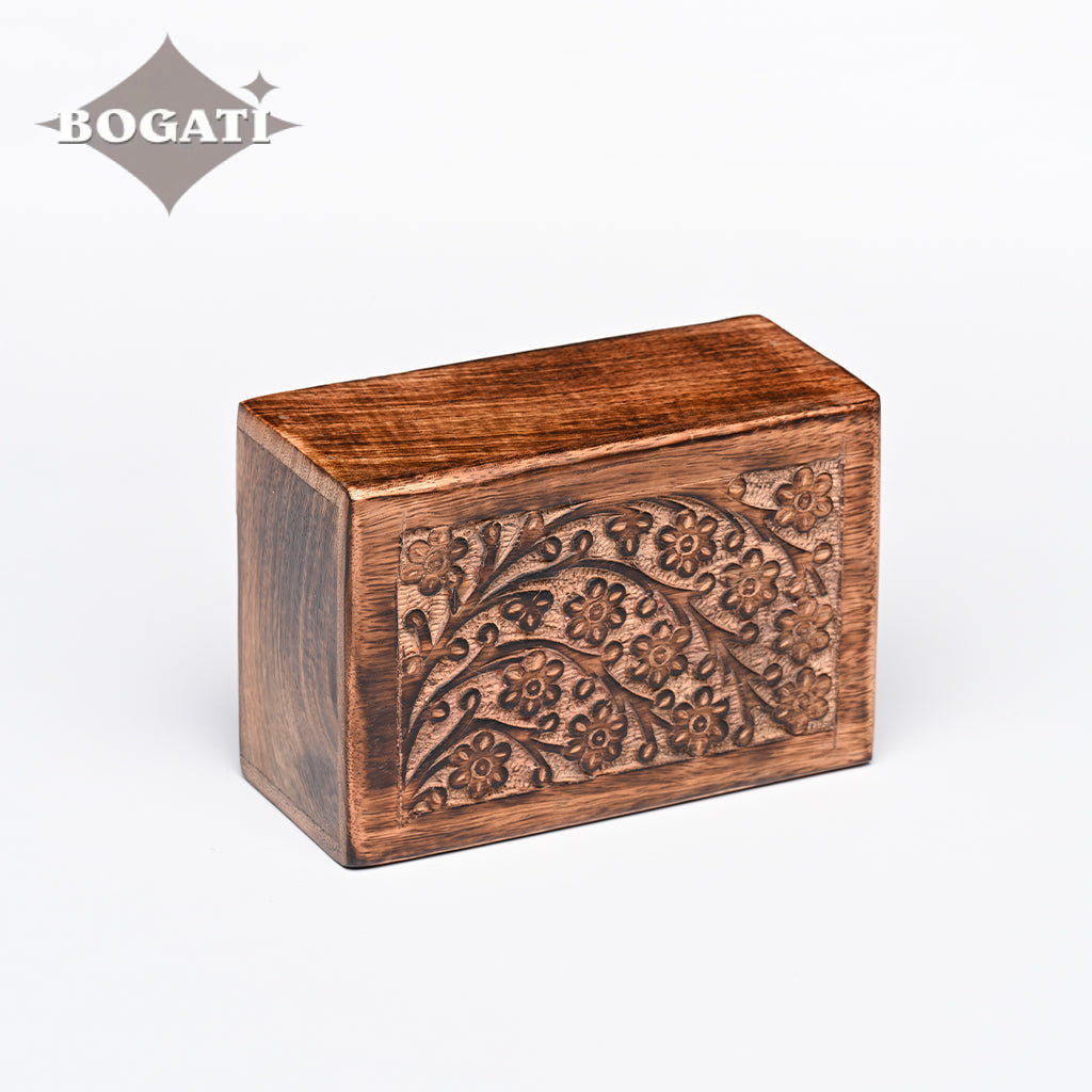 SMALL Mango wood Urn -2820 - Tree of Life - Case of 36