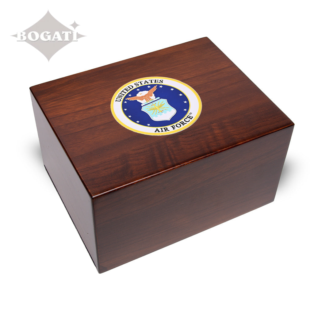 TC Paulownia Urn -PY01- with US Military Emblem Air Force
