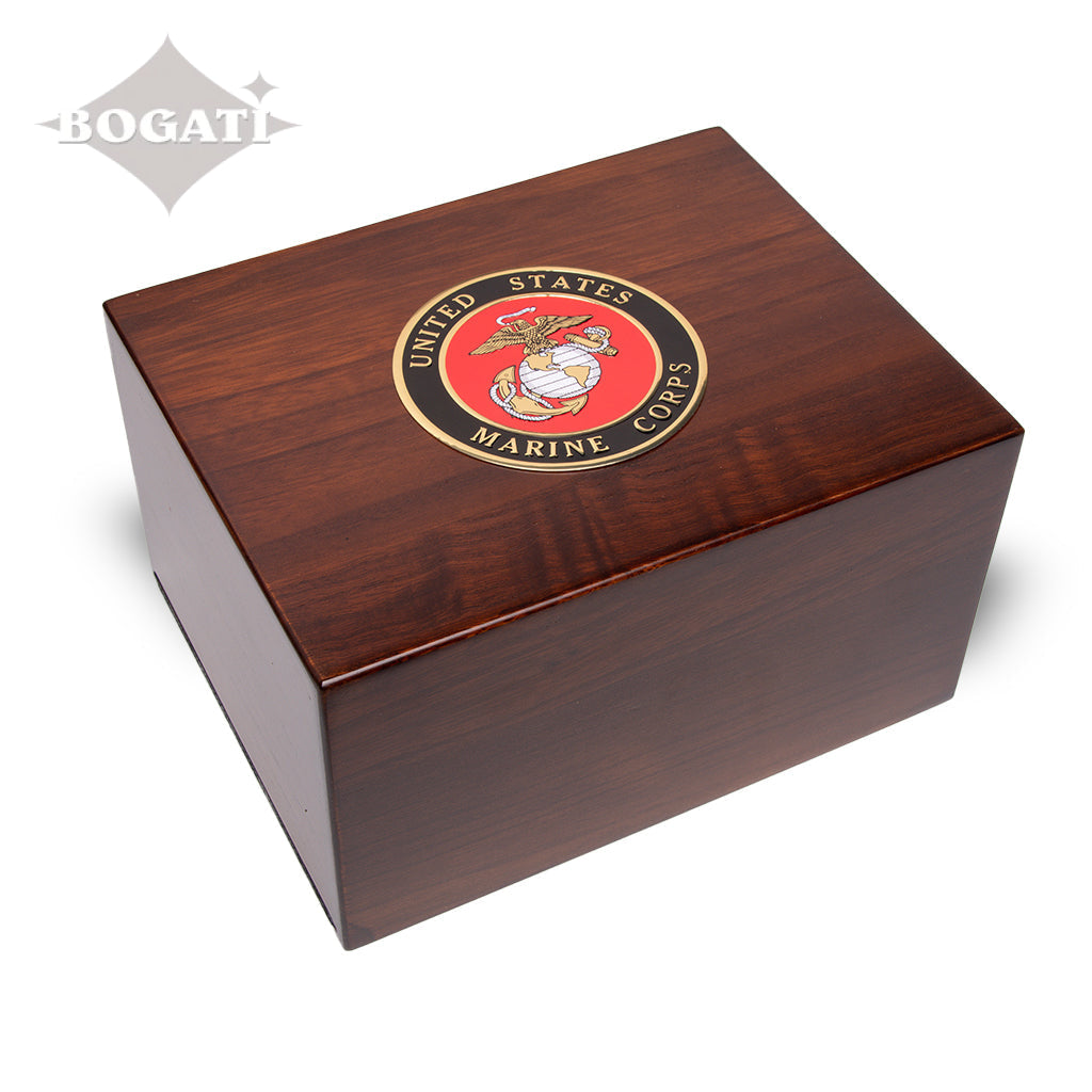 TC Paulownia Urn -PY01- with US Military Emblem Marine Corps