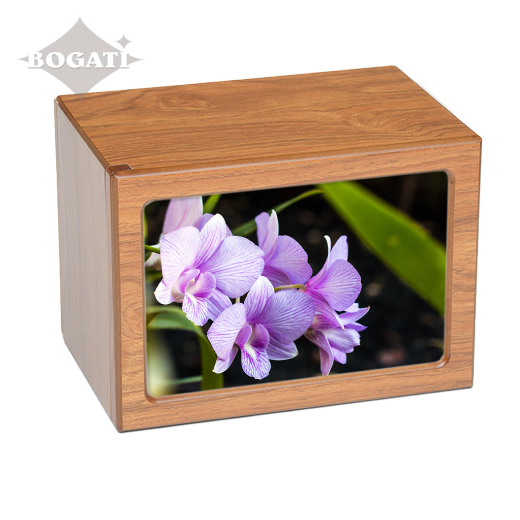 EXTRA LARGE Photo Frame urn PY06 - Purple Flowers