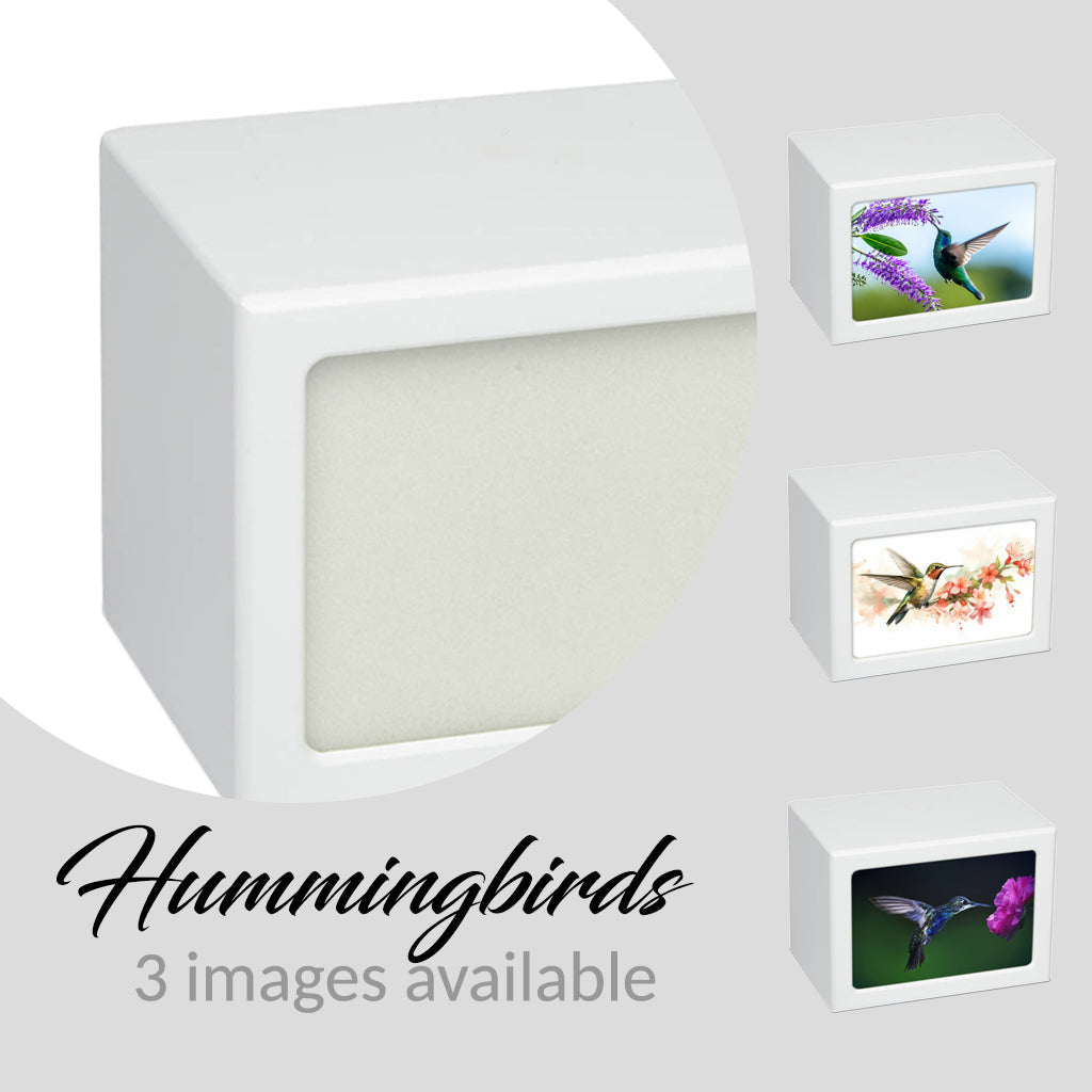 EXTRA LARGE Photo Frame Urn -PY06 - Hummingbird White