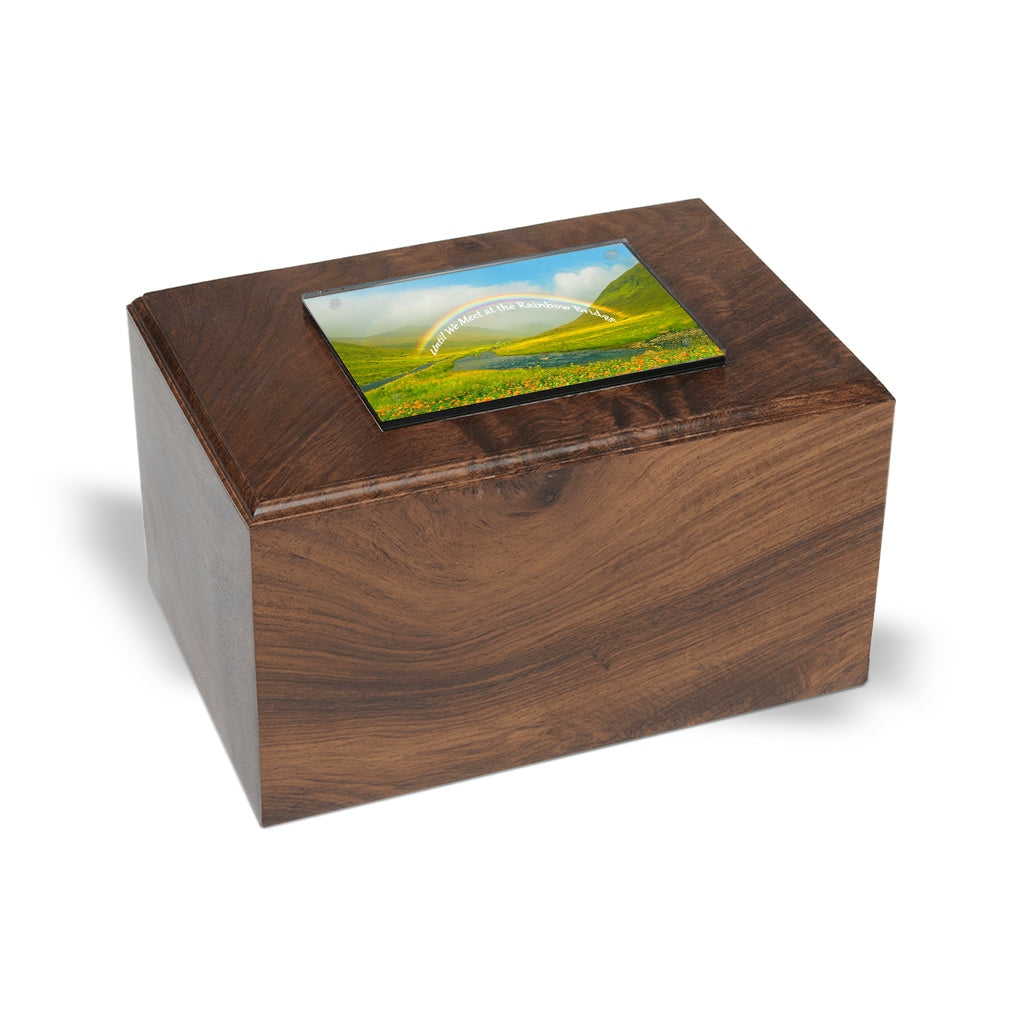 EXTRA LARGE - Rosewood Urn -2705- Bevel Edge - Rainbow Bridge Poem