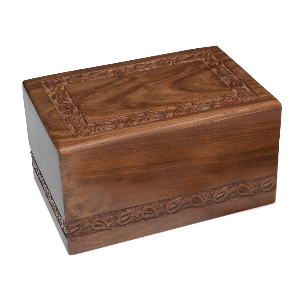 ADULT - Rosewood Jasmine Border Urn -2744- Slide-out Base