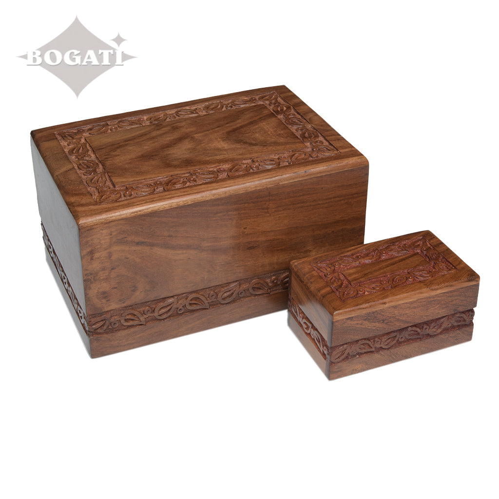 ADULT - Rosewood Jasmine Border Urn -2744- Slide-out Base - Case of 6