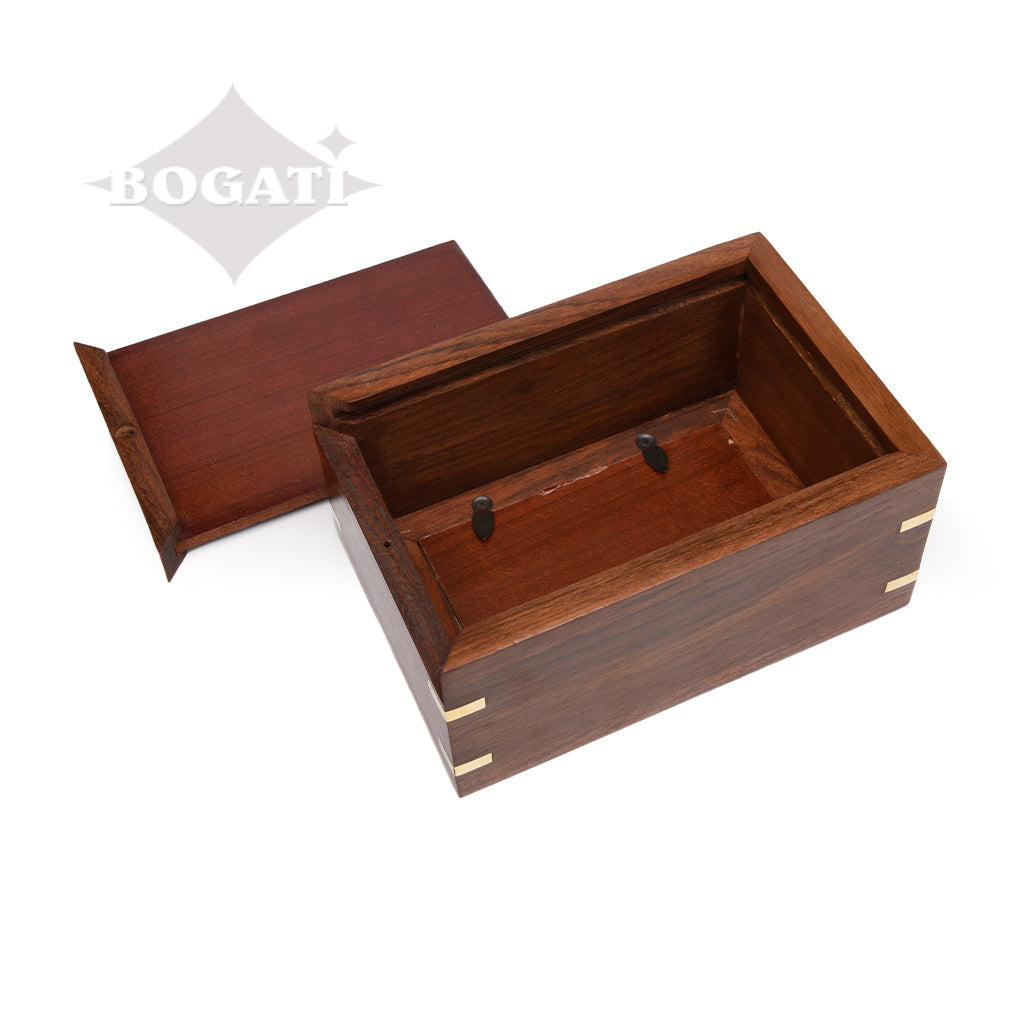 MEDIUM - Rosewood Photo Frame Urn -517- Brass coners