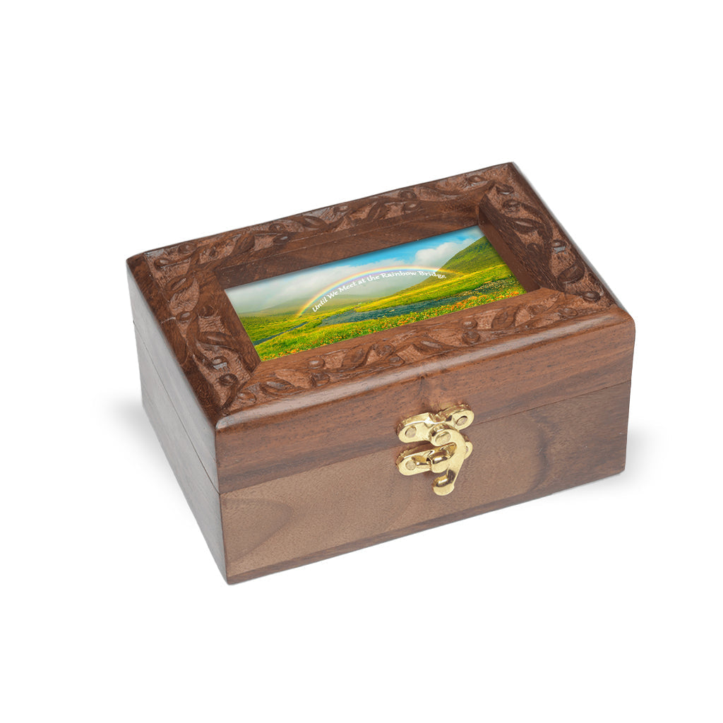 IMPERFECT SMALL Rosewood Photo Frame Urn -2799- Hinged - Bogati Rainbow Bridge