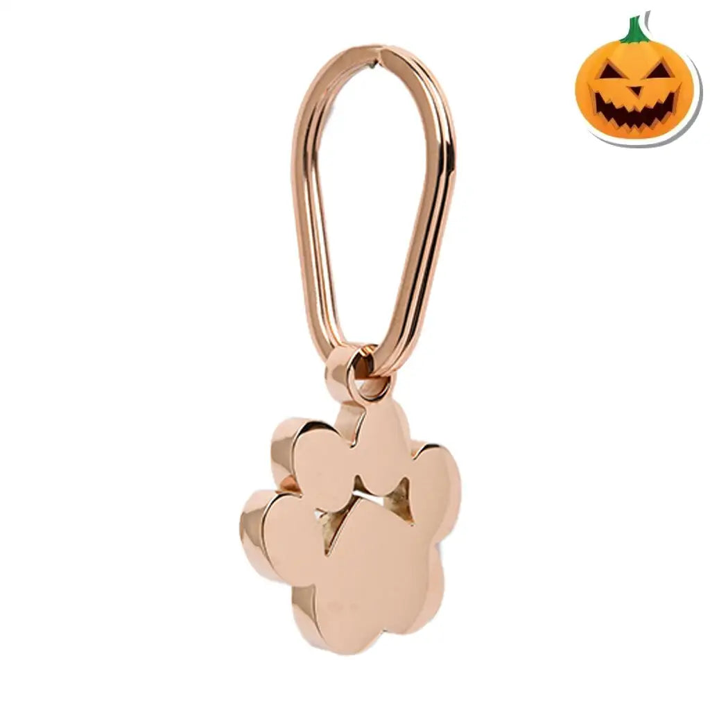 J-096- Large Pawprint Keychain - Rose Gold