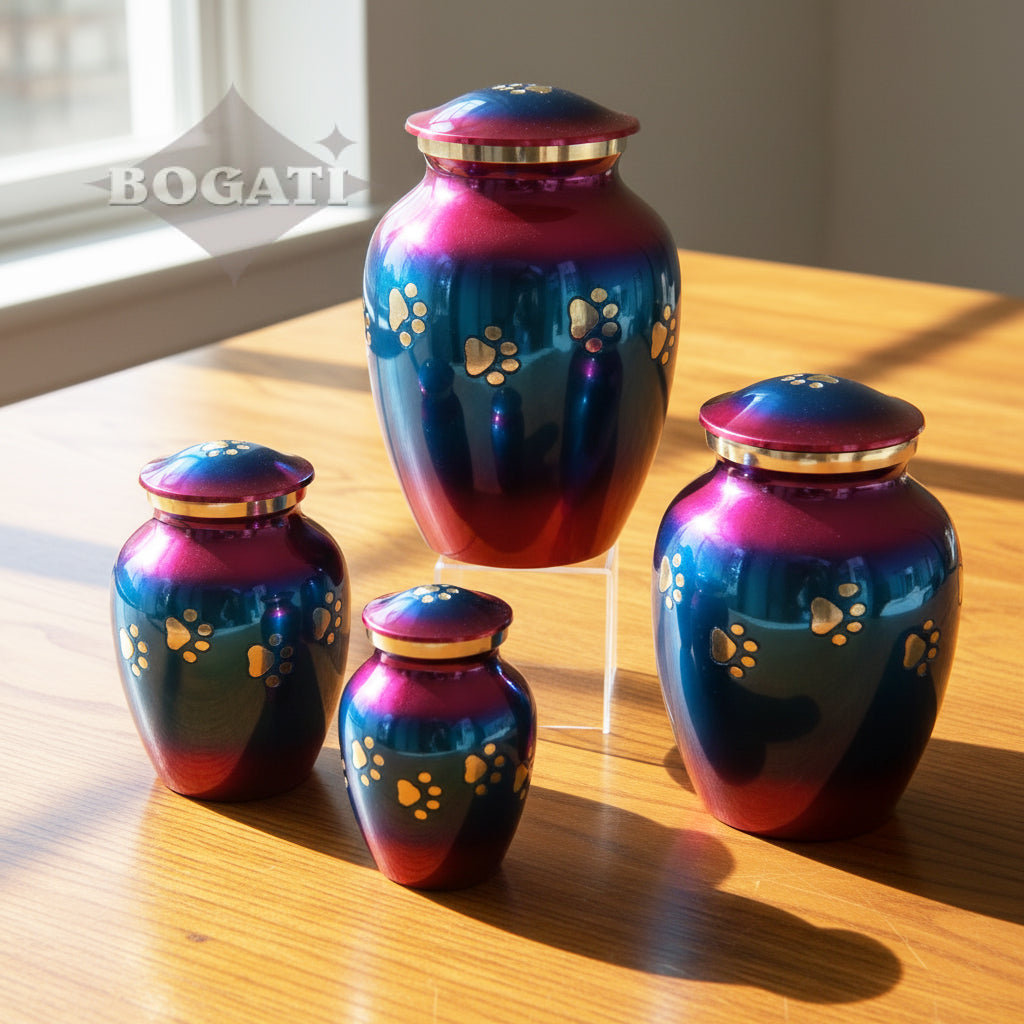 EXTRA SMALL Brass Pet Urn - "Forever Paw"