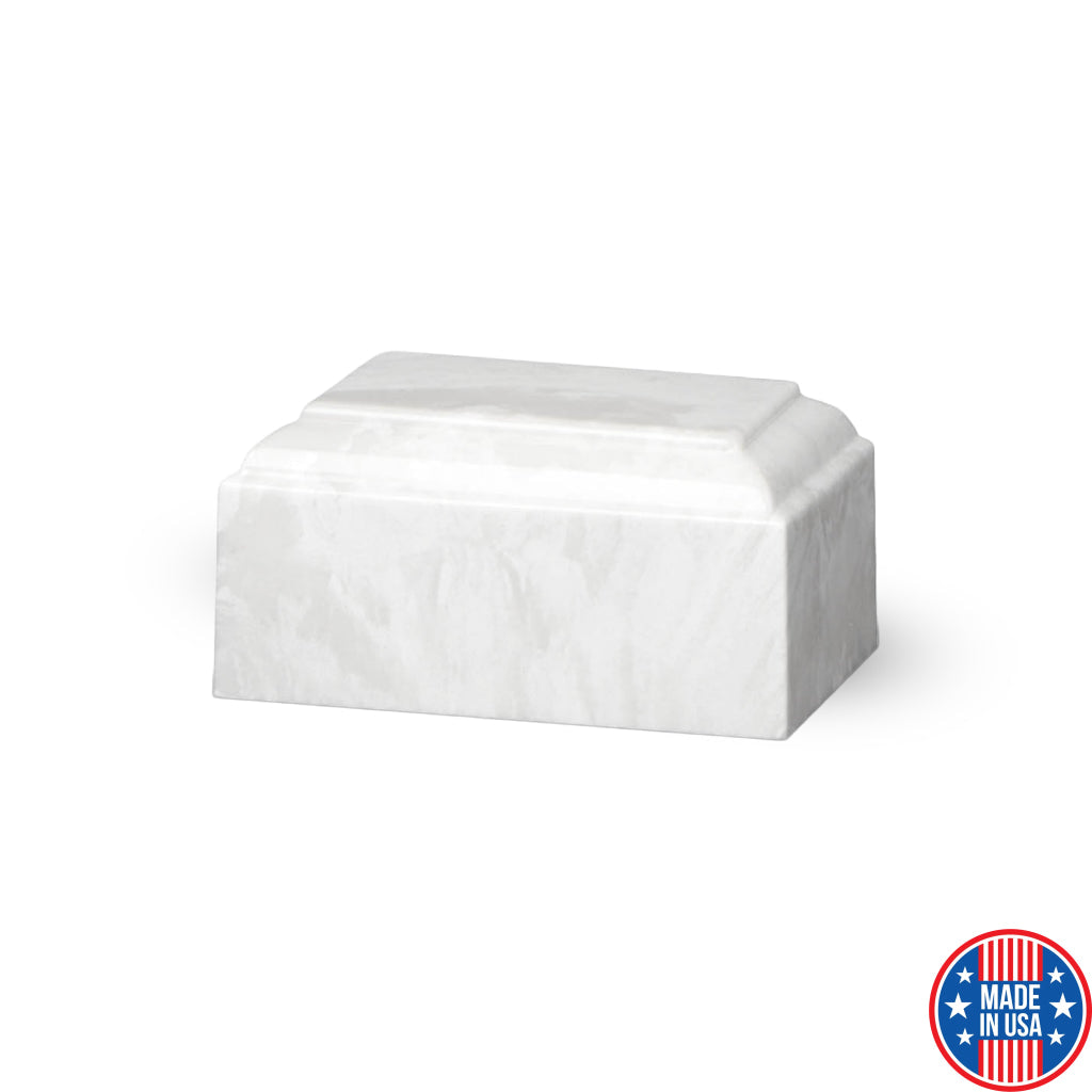 KEEPSAKE Cultured Marble Tuscany White Carrera
