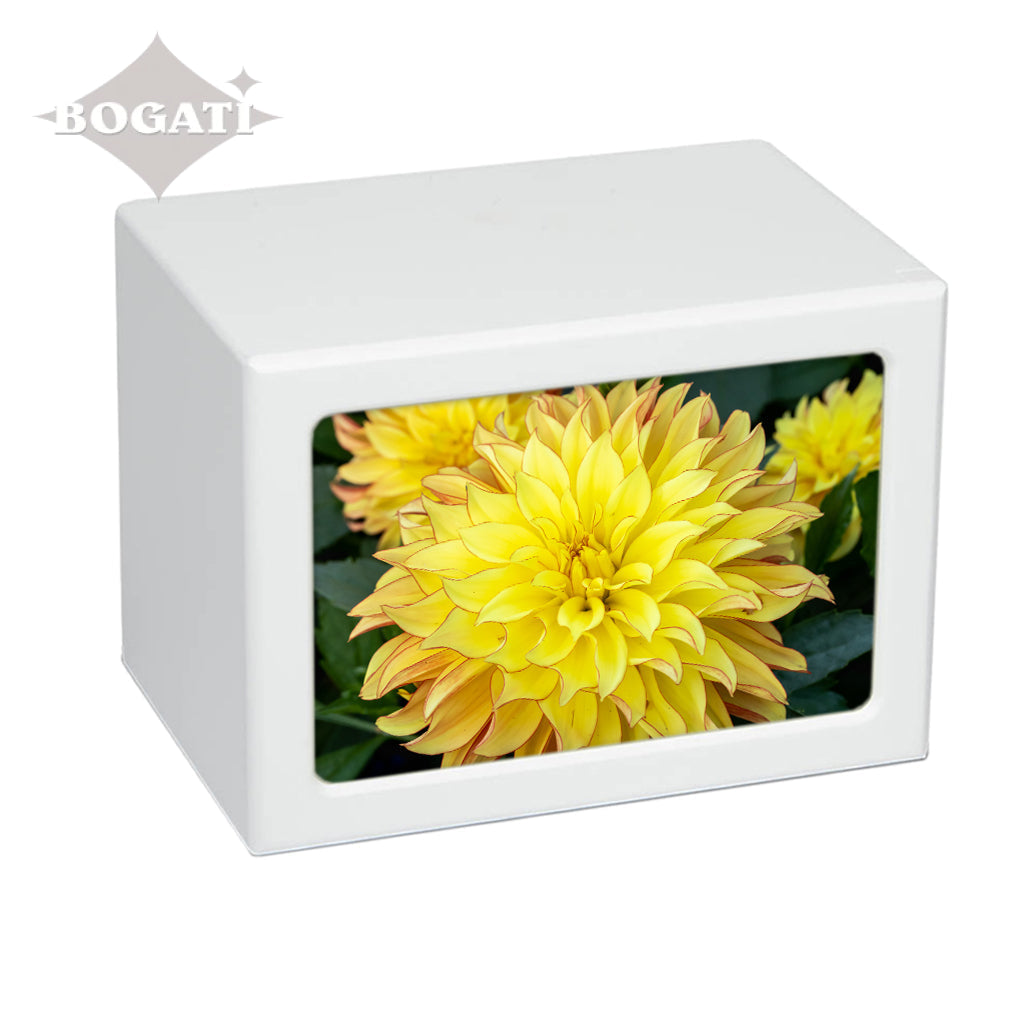 EXTRA LARGE Photo Frame urn -PY06- Yellow Flowers