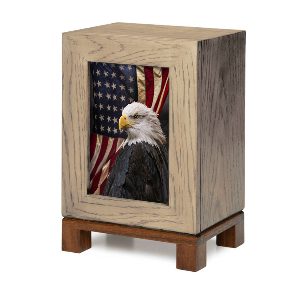 IMPERFECT SELECTION - ADULT Rustic Style Photo Frame Urn - American Eagle