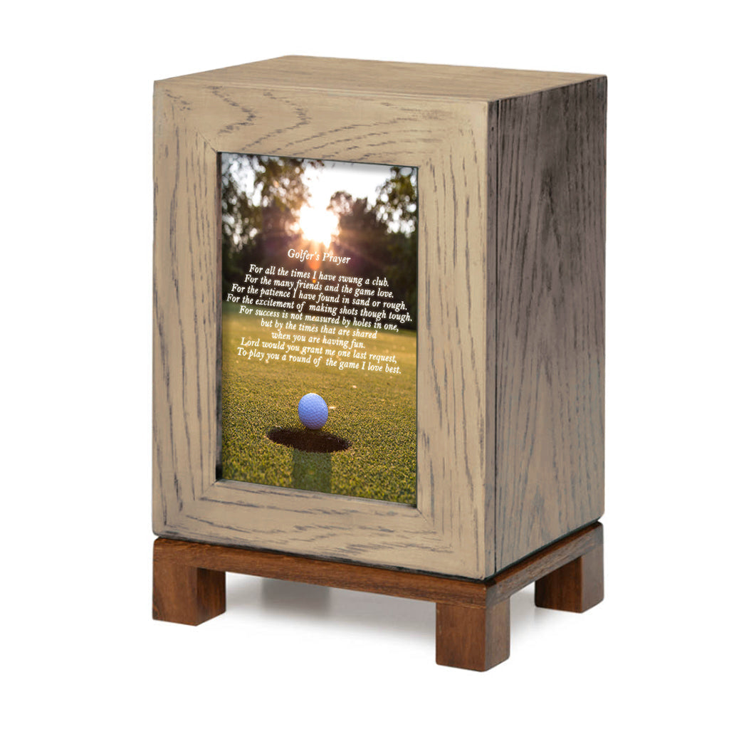 IMPERFECT SELECTION - ADULT Rustic Style Photo Frame Urn - Golfer's Prayer