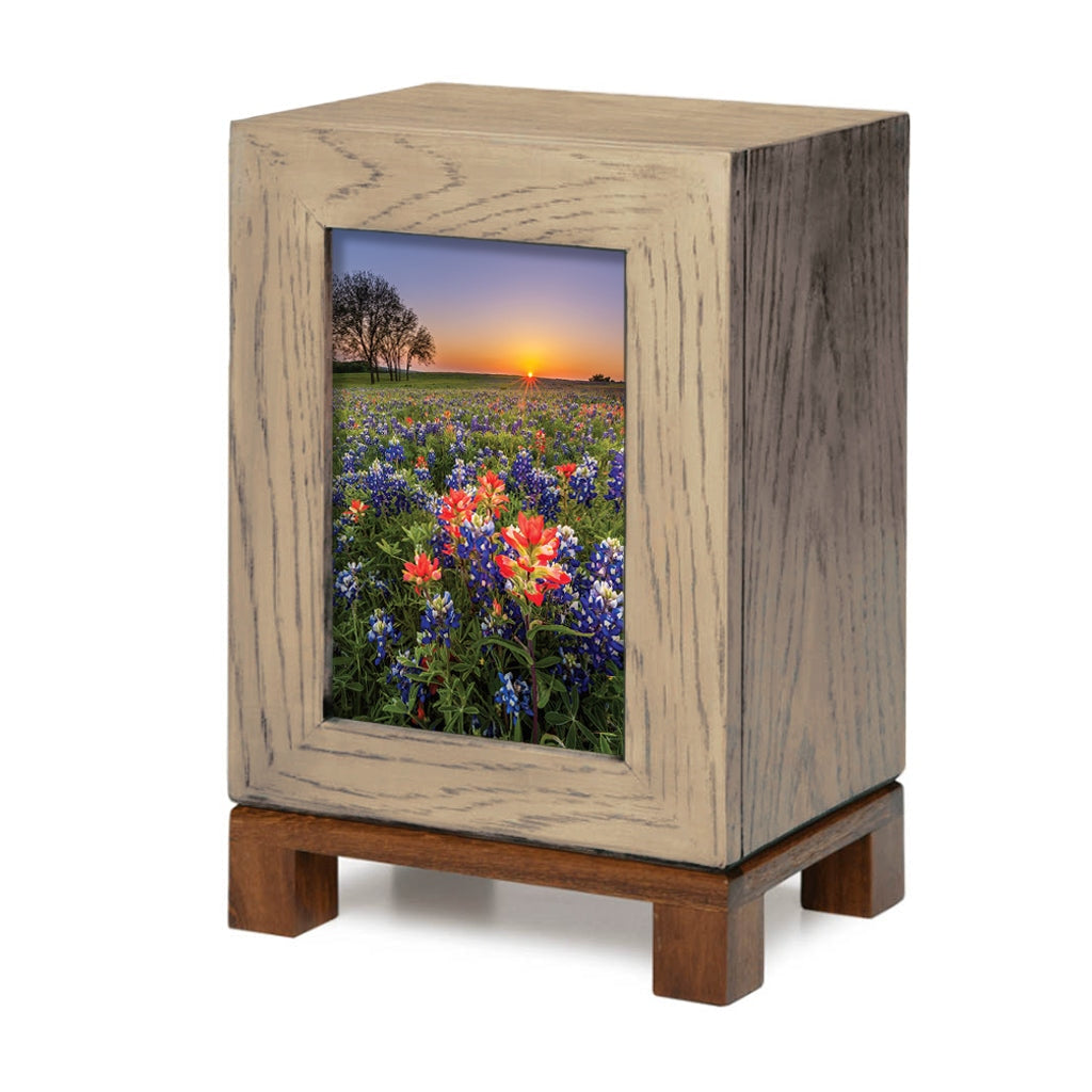 IMPERFECT SELECTION - ADULT Rustic Style Photo Frame Urn - Bluebonnets and Wild Paintbrush