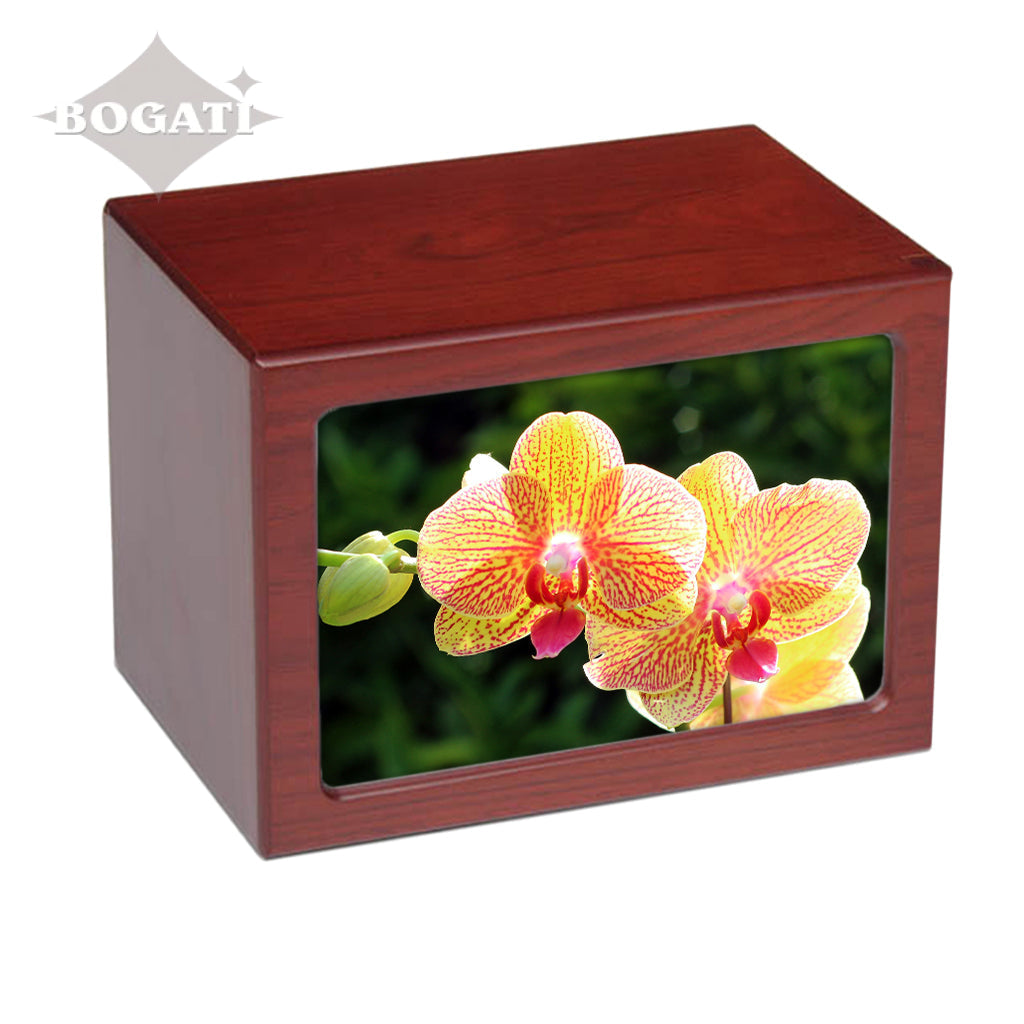 EXTRA LARGE Photo Frame urn -PY06- Yellow Flowers