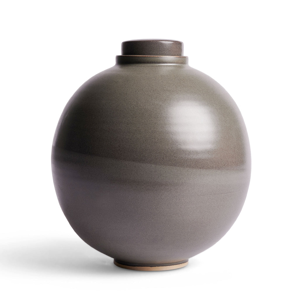 ADULT - Ceramic Urn - Solstice X Terra Noir MOON Gray Shino