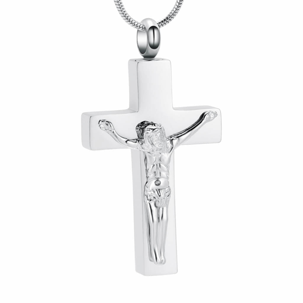 J-011 - Crucifix - Silver-tone - Pendant with Chain