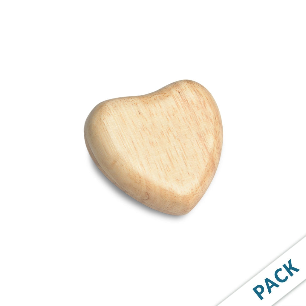 KEEPSAKE - Rubberwood Heart Urn -1023 - Pack of 10 Natural
