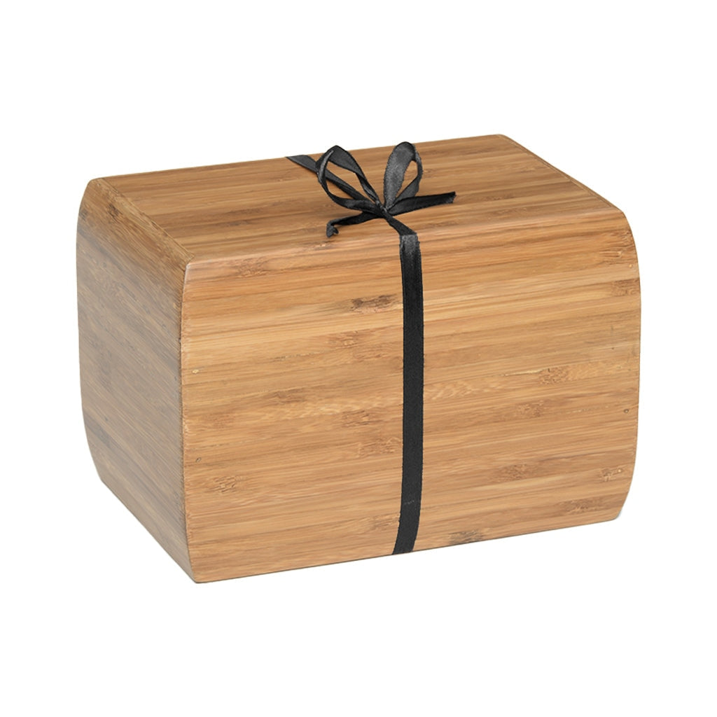ADULT - Bamboo Urn - 1024 - Curved edges removable Satin ribbon - Case of 8