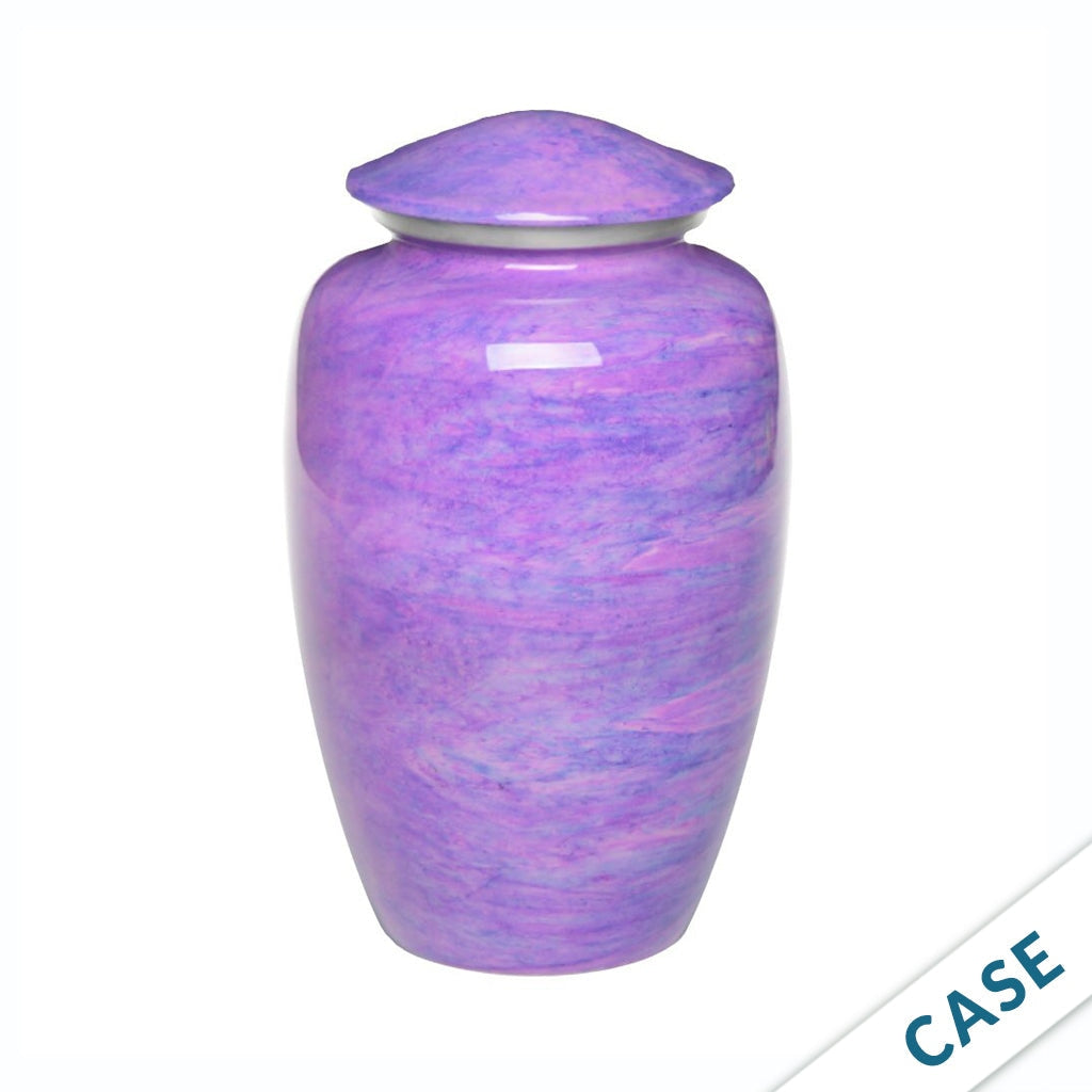 ADULT -Classic Alloy Urn - Hand-painted Stone-look - Case Purple